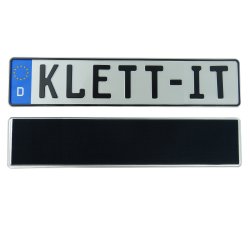 1 Kennzeichenhalter Auto rahmenlos Original Klett-IT®...