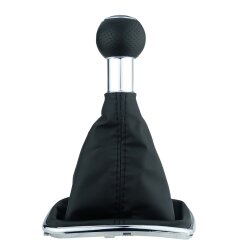 Schaltsack Schaltmanschette 12 mm Schaltknauf perforiert für VW Golf 4 IV Bora mit Chrom Rahmen