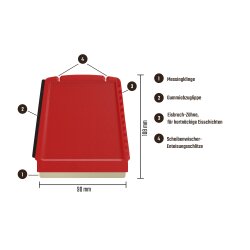 1x Eiskratzer Rot MURSKA Trapez 4 in 1 90mm Messingklinge Original aus Finnland