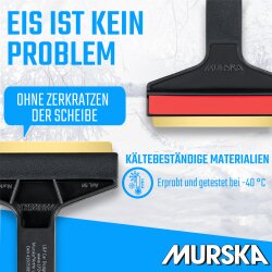 1x Eiskratzer Schwarz-Rot Murska® mit 90mm Messingschaber 370mm lang Original aus Finnland