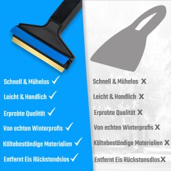 2x Eiskratzer Schwarz-Blau Murska® mit 90mm Messingschaber 370mm lang Original aus Finnland
