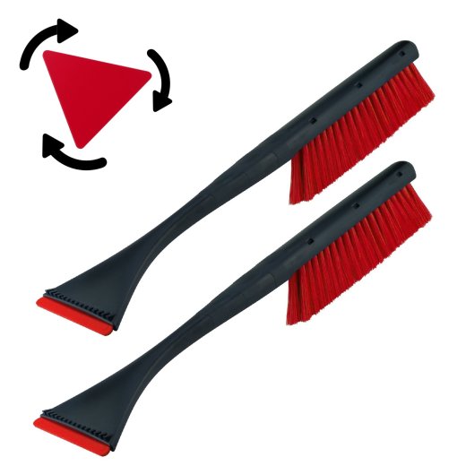 2 x Kombi Eiskratzer Schwarz-Rot MURSKA® Eisschaber 460mm wechselbare Dreieck-Klinge Acryl mit Schneebesen Original aus Finnland