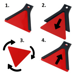 1 x Kombi Eiskratzer Schwarz-Rot MURSKA® Eisschaber 365mm Dreieck-Klinge Acryl wechselbar mit Schneebesen Original aus Finnland