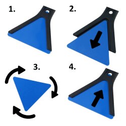 1 x Kombi Eiskratzer Schwarz-Blau MURSKA® Eisschaber 365mm wechselbare Dreieck-Klinge Acryl mit Schneebesen Original aus Finnland