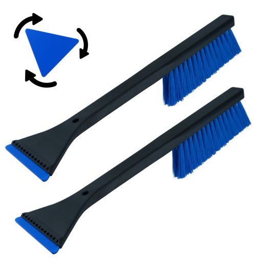 2 x Kombi - Eiskratzer Schwarz-Blau MURSKA® Eisschaber 365mm wechselbare Dreieck-Klinge Acryl mit Schneebesen Original aus Finnland