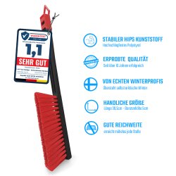 1x Set Eiskratzer + Schneebesen Schwarz-Rot MURSKA® 90mm Messingklinge Original aus Finnland