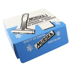 1x Set Eiskratzer + Schneebesen Schwarz-Rot MURSKA® 90mm Messingklinge Original aus Finnland