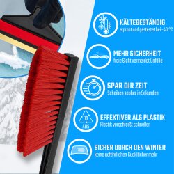 1x Set Eiskratzer + Schneebesen Schwarz-Rot MURSKA® 90mm Messingklinge Original aus Finnland