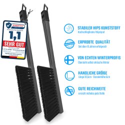 2x Schneebürste Schneebesen Schwarz-Grau Murska® Schneefeger 395mm lang Original aus Finnland