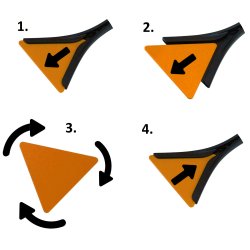 2 x Kombi Eiskratzer Schwarz-Orange MURSKA® Eisschaber 460mm wechselbare Dreieck-Klinge Acryl mit Schneebesen Original aus Finnland