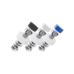 Kennzeichen Schrauben Motorrad M5 x 20mm mit Abdeckkappen 4er Set mit Kappen - Nummernschild Schrauben DIN 84