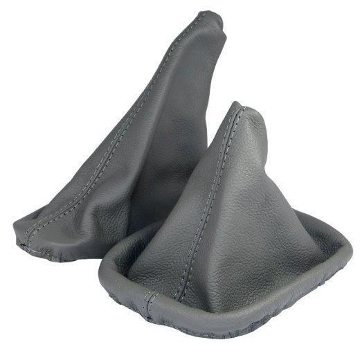 Schaltsack + Handbremsmanschette passend für BMW e36 aus 100% Echtleder in grau