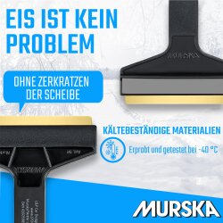 Eiskratzer Messingschaber Schwarz Grau Murska® Eisschaber mit 90mm Messingschaber 370mm lang Original aus Finnland