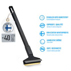 Eiskratzer Messingschaber Schwarz Grau Murska® Eisschaber mit 90mm Messingschaber 370mm lang Original aus Finnland