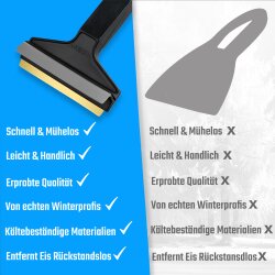 Eiskratzer Messingschaber Schwarz Grau Murska® Eisschaber mit 90mm Messingschaber 370mm lang Original aus Finnland
