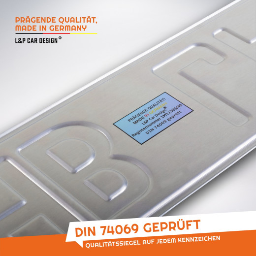 2 Stück Kennzeichen Wunkschkennzeichen DIN-zertifiziert PKW LKW Autokennzeichen Nummernschild 460 x 110