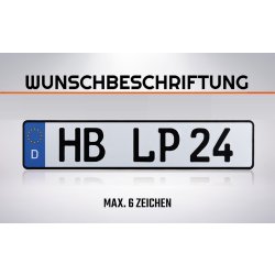 1 Stück Kennzeichen Wunkschkennzeichen DIN-zertifiziert PKW LKW Autokennzeichen Nummernschild 460 x 110