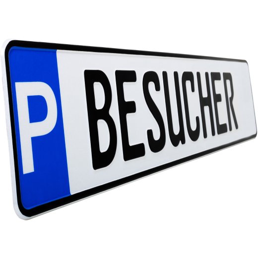 1 Stück Kennzeichen BESUCHER Parkplatzschild Nummernschild Besucher Parkplatz schwarz 