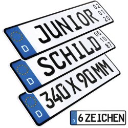 1x Kennzeichen Junior mit Datum Geburtstags Schild Junior...