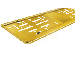 2 Kennzeichenhalter Edelstahl poliert gold passend für Österreich 520x120mm