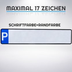 1 Stück Kennzeichen 17 Zeichen Parkplatzschild Wunschkennzeichen Nummernschild