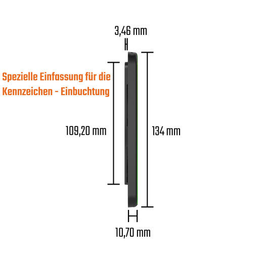 Kennzeichenhalter kurz 46cm in Grün Chrom Kennzeichenhalter 460mm für kurze Kennzeichen 