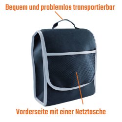 Kofferraumtasche Organizer Autotasche Auto Kofferraum KFZ Tasche in schwarz mit grauem Saum