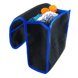 Kofferraumtasche Organizer Autotasche Auto Kofferraum KFZ Tasche in schwarz mit blauem Saum