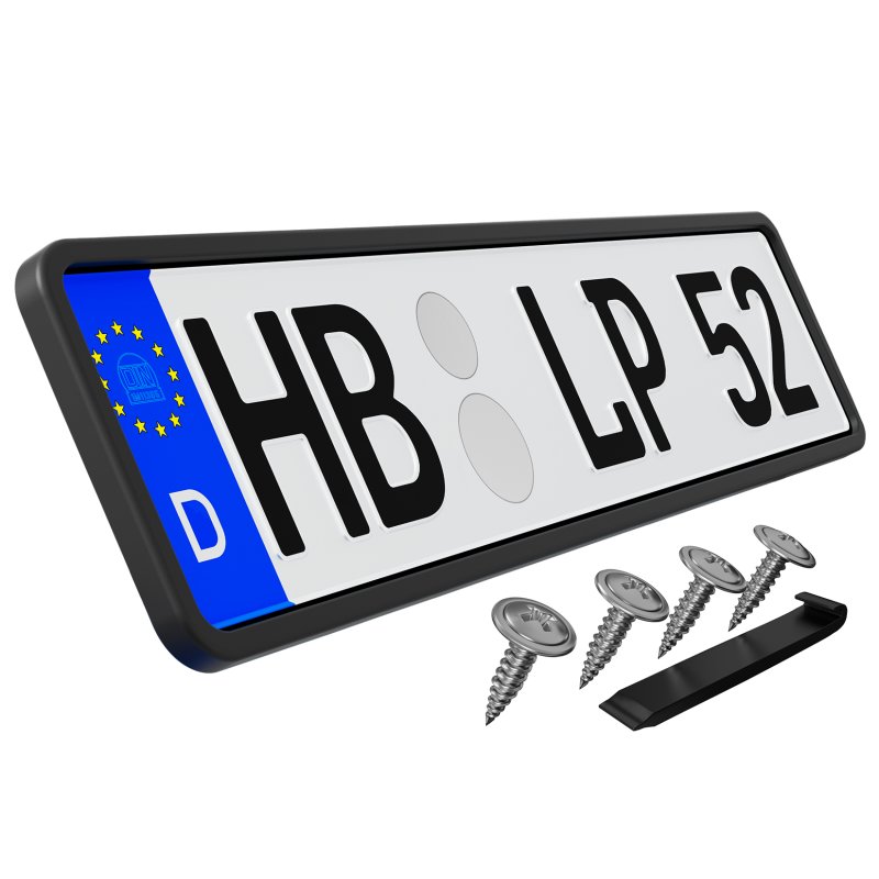 L & P Car Design Kennzeichenhalter für Auto Carbon Nummernschildhalter  Kennzeichenhalterung, (2 Stück)