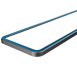 Kennzeichenhalter Zusatzrahmen für L&P A0147 / L&P A0149 Farbrahmen Blau chrom gebürstet