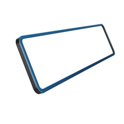 Kennzeichenhalter Zusatzrahmen für L&P A0147 / L&P A0149 Farbrahmen Blau chrom gebürstet