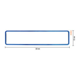 Kennzeichenhalter Zusatzrahmen für L&P A0147 / L&P A0149 Farbrahmen Blau chrom gebürstet