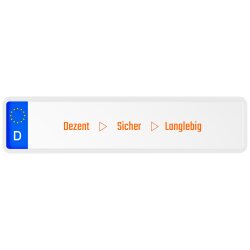Kennzeichenhalter mit umlaufendem Rahmen KFZ-Kennzeichen Halter Halterung Weiß