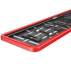 Kennzeichenhalter mit umlaufendem Rahmen KFZ-Kennzeichen Halter Halterung Rot