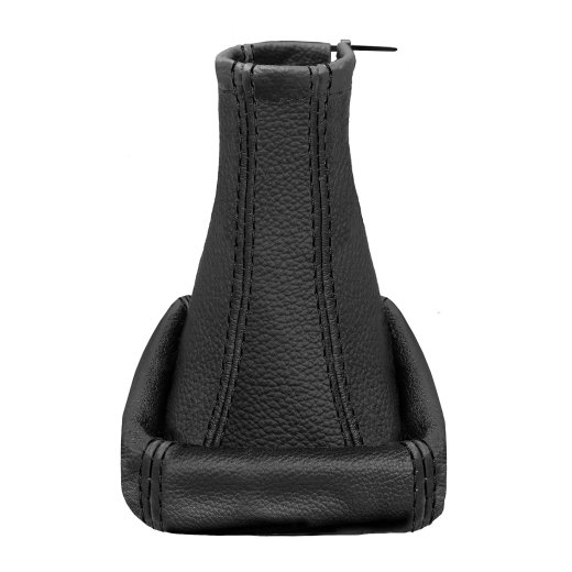 Schaltsack + Handbremsmanschette für Opel Astra G 100% echt Leder schwarz mit weißer Naht