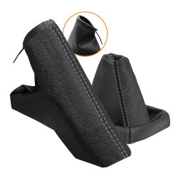 Schaltsack und Handbremsmanschette Opel Astra H 2004-2010 in Echtleder schwarz Naht grau