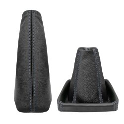 Schaltsack und Handbremsmanschette Opel Astra H 2004-2010 in Echtleder schwarz Naht blau
