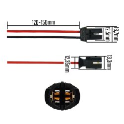 1x T10 W5W Fassung Stecker Lampenfassung Standlicht Parklicht Glas Sockel Glassockel Stecksockel W3W WY5W W2,1x9,5d