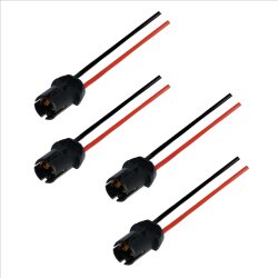 4x T10 W5W Fassung Stecker Lampenfassung Standlicht Parklicht Glas Sockel Glassockel Stecksockel W3W WY5W W2,1x9,5d
