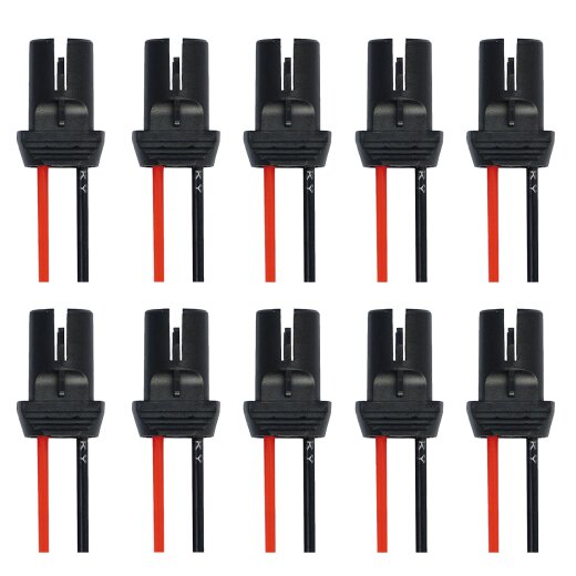 10x T10 W5W Fassung Stecker Lampenfassung Standlicht Parklicht Glas Sockel Glassockel Stecksockel W3W WY5W W2,1x9,5d