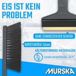 2 Stück Kombi Schneebürste und Eisschaber 42 cm Messingklinge Grau