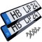 2x Kennzeichenhalter Auto Schwarz Hochglanz Kennzeichenhalterung KFZ EU Kennzeichen 520 x 110 Halter Nummernschild Halterung PKW LKW Nummernschildhalter Nummernschildhalterung Kennzeichenverstärker
