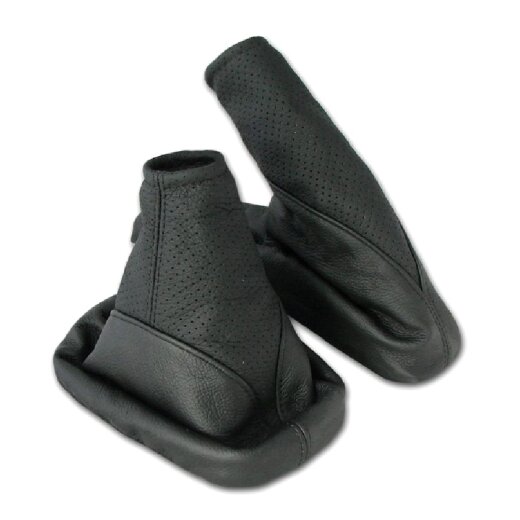 Schaltsack und Handbremsmanschette OPEL VECTRA B 100% ECHT LEDER schwarz perforier