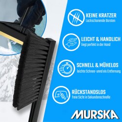 Set Eiskratzer Eisschaber Murska Schneebesen Schneebürste Schneefeger Schwarz MURSKA® 90mm Messingklinge Original aus Finnland
