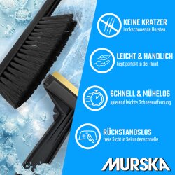 1x Set Eiskratzer + Schneebesen Schwarz MURSKA® 90mm Messingklinge Original aus Finnland