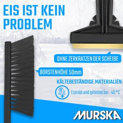 1x Set Eiskratzer + Schneebesen Schwarz MURSKA® 90mm Messingklinge Original aus Finnland