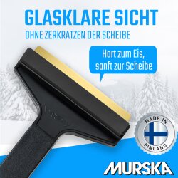 Eiskratzer Messingschaber Schwarz Murska® Eisschaber mit 90mm Messingschaber 370mm lang Original aus Finnland