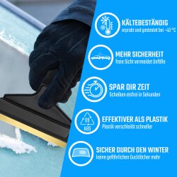 2 Stück Eiskratzer Messingschaber Schwarz Murska® Eisschaber mit 90mm Messingschaber 370mm lang Original aus Finnland