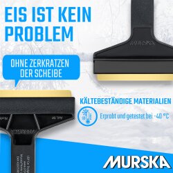 2 Stück Eiskratzer Messingschaber Schwarz Murska® Eisschaber mit 90mm Messingschaber 370mm lang Original aus Finnland