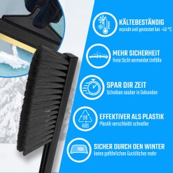 1x Kombi Eiskratzer Schwarz Murska® mit 90mm Messingschaber + Schneebesen 420mm lang Original aus Finnland